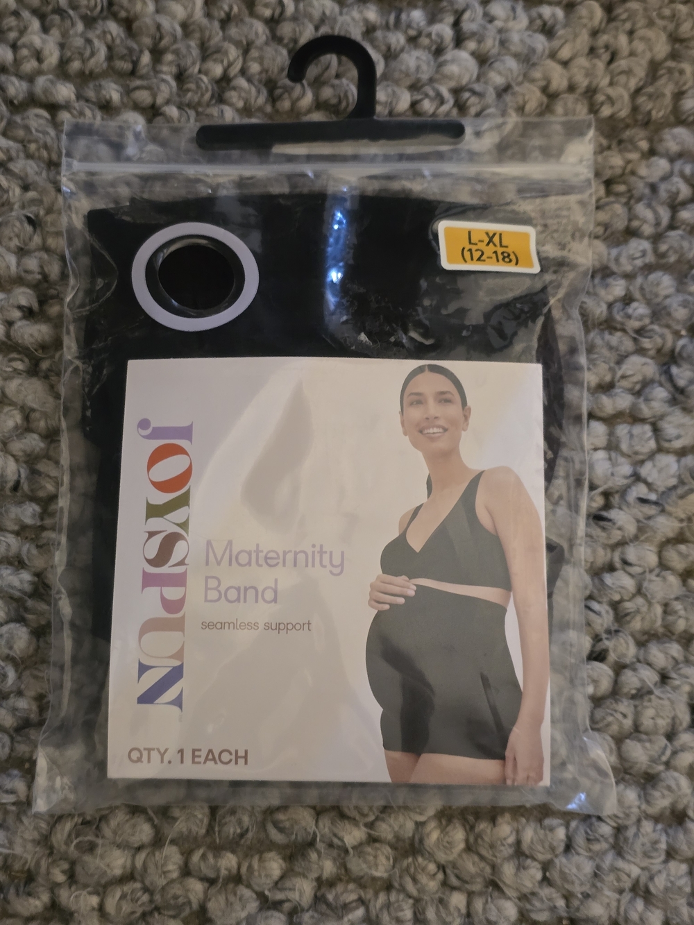 Joyspun Black Maternity Support Band - L/XL (12-18)